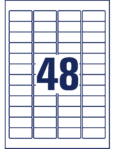 Labels Zweckform 45,7x21,2 (48tk lehel) A4/25sh, removable