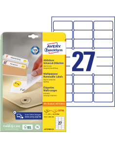 Labels Zweckform 63,5x29,6mm/25sh, removable