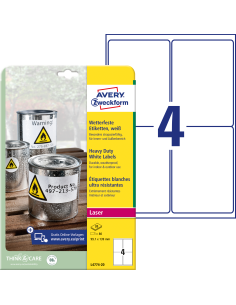 Labels Zweckform 99.1 x 139 mm White Heavy Duty Laser
