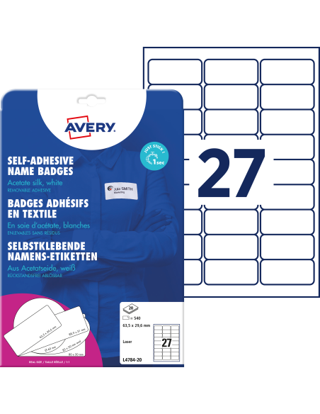 Labels Zweckform 63,5x29,6 A4/20sh name