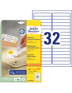 Etiketid Zweckform L6031REV-25 96x16,9mm A4/25L eemaldatavad