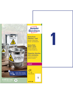 Etiketid Zweckform L4775-100 210x297mm A4/100L ilmastikukindel valge