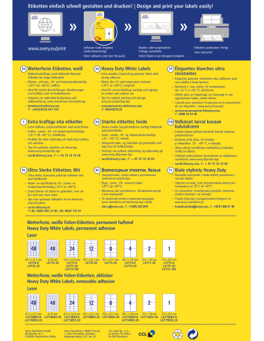 Labels Zweckform210x297mm weatherproof