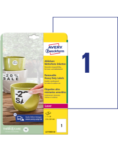 Label 210x297mm weatherproof removableLC