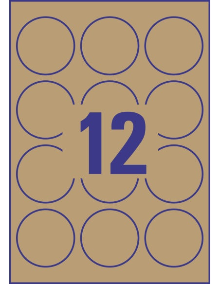 Brown Kraft Labels  Zweckform 60mm round
