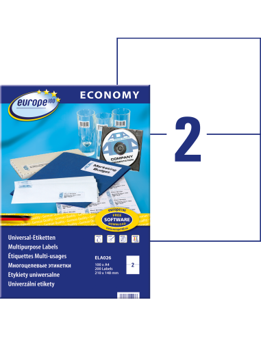 Labels Zweckform Europe 210x148,5mm A4/100sh