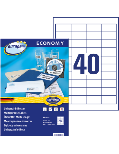 Etiketid Europe ELA002 48,5x25,4mm A4/100L