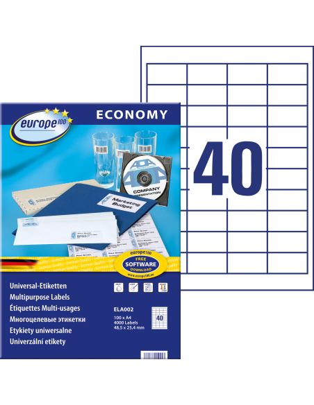 Labels Zweckform Europe 48,5x25,4mm A4/100sh