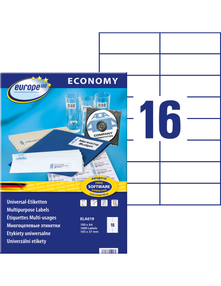 Labels Zweckform Europe 105x37mm A4/100sh