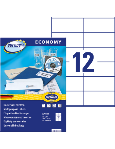 Labels Zweckform Europe 105x48mm A4/100sh
