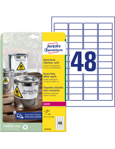 Label 45,7x21,2mm weatherproof A4