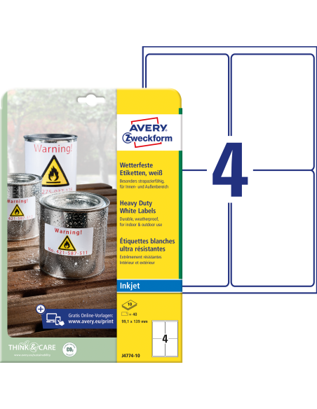 Labels Zweckform 99.1 x 139 mm White Heavy Duty Laser