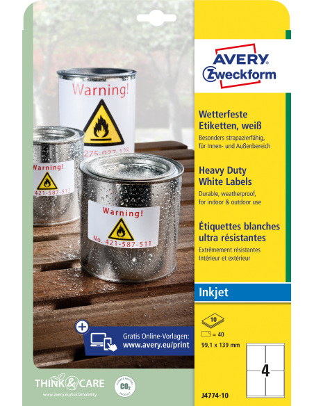 Labels Zweckform 99.1 x 139 mm White Heavy Duty Laser