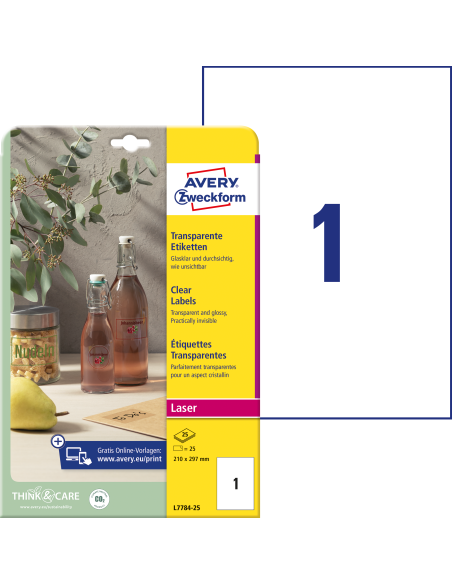 Labels Zweckform 45,7x25,4 transparent A4/25sheets  (O)