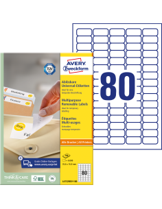 Labels Zweckform 35,6x16,9 A4/100sh, removable