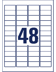 Labels Zweckform 45,7x21,2 (48tk lehel) A4/100sh, removable 2