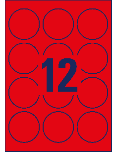 Etiketid Zweckform L7670R-25 ring 63,5mm A4/25L neoonpunane 2