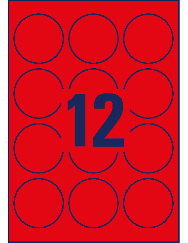 Etiketid Zweckform L7670R-25 ring 63,5mm A4/25L neoonpunane