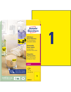 Labels 210x297mm Neon yellow Laser