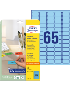 Labels Zweckform 38,1x21,2mm A4/20sh removable
