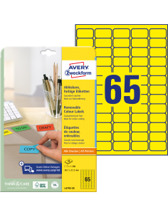 Labels Zweckform 38,1x21,2 A4/20sh, removable