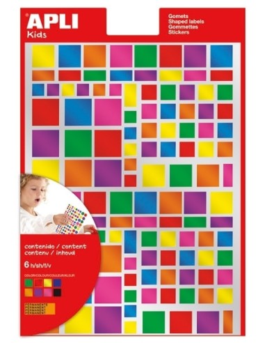 B.SHAPED LAB. SQUARE MULTICOL. METAL 6S