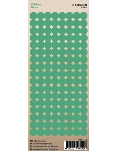 Marking points Charlot Ø8mm 136pcs / sheet green