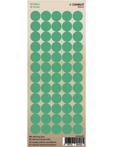 Marking points Charlot Ø12mm 60pcs / sheet green