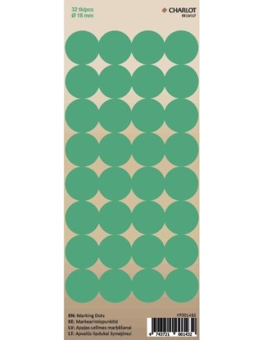 Marking points Charlot Ø18mm 32pcs / sheet green