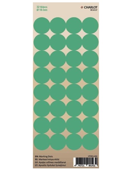 Marking points Charlot Ø18mm 32pcs / sheet green