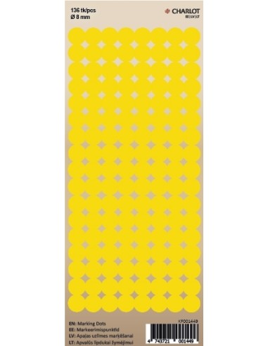 Marking points Charlot Ø8mm 136pcs / sheet yellow