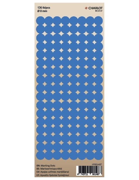 Marking points Charlot Ø8mm 136pcs / sheet blue