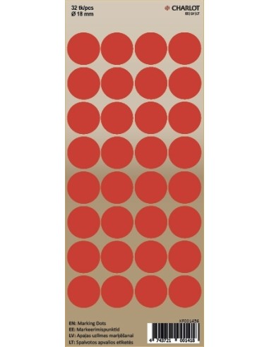 Marking points Charlot Ø18mm 32pcs / sheet red