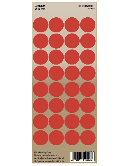 Marking points Charlot Ø18mm 32pcs / sheet red