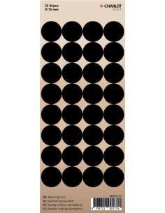 Marking points Charlot Ø18mm 32pcs / sheet black
