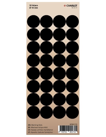 Marking points Charlot Ø18mm 32pcs / sheet black