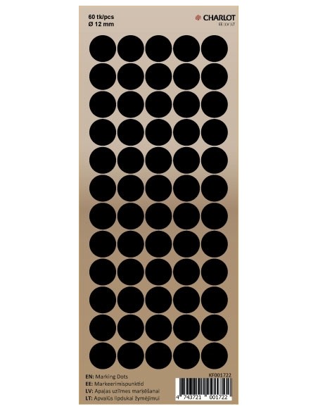Markeerimispunktid Charlot Ø12mm 60tk/leht must