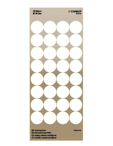 Marking points Charlot Ø18mm 32pcs / sheet white