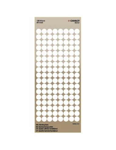 Marking points Charlot Ø8mm 136pcs / sheet white