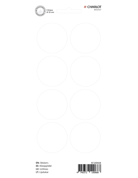 Marking points Charlot Ø35mm 8pcs / sheet transparent