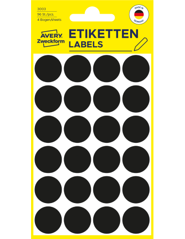 Colour coding dots Zweckform Ø18mm 96pcs black