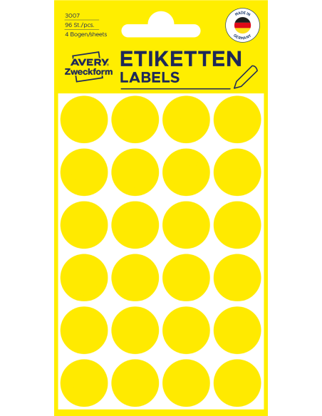 Markeerimispunktid Zweckform 3007 Ø18mm 96tk/pk kollane