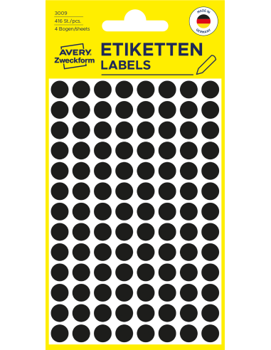Colour coding dots Zweckform Ø8mm, 416pcs black