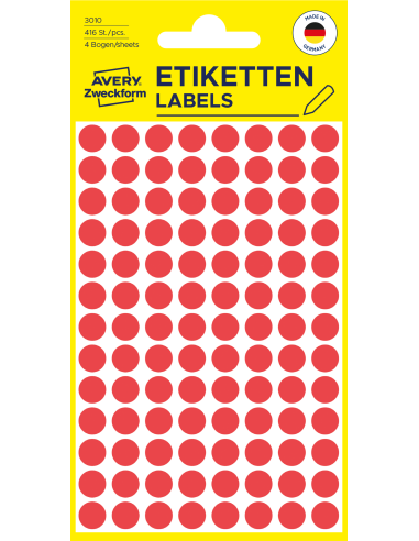 Markeerimispunktid Zweckform 3010 Ø8mm 416tk/pk punane