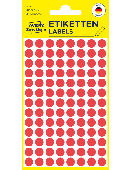 Colour coding dots Zweckform Ø8mm, red