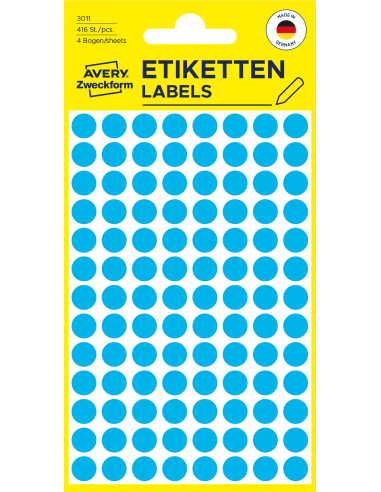 Colour coding dots Zweckform Ø8mm, 416pcs blue