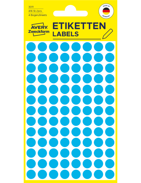 Markeerimispunktid Zweckform 3011 Ø8mm 416tk/pk sinine