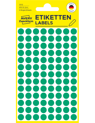 Markeerimispunktid Zweckform 3012 Ø8mm 416tk/pk roheline