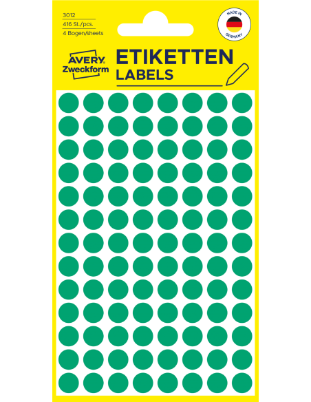 Colour coding dots Zweckform Ø8mm, 416pcs green