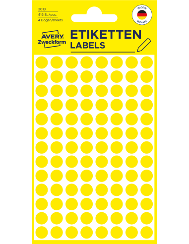 Colour coding dots Zweckform Ø8mm, 416pcs yellow